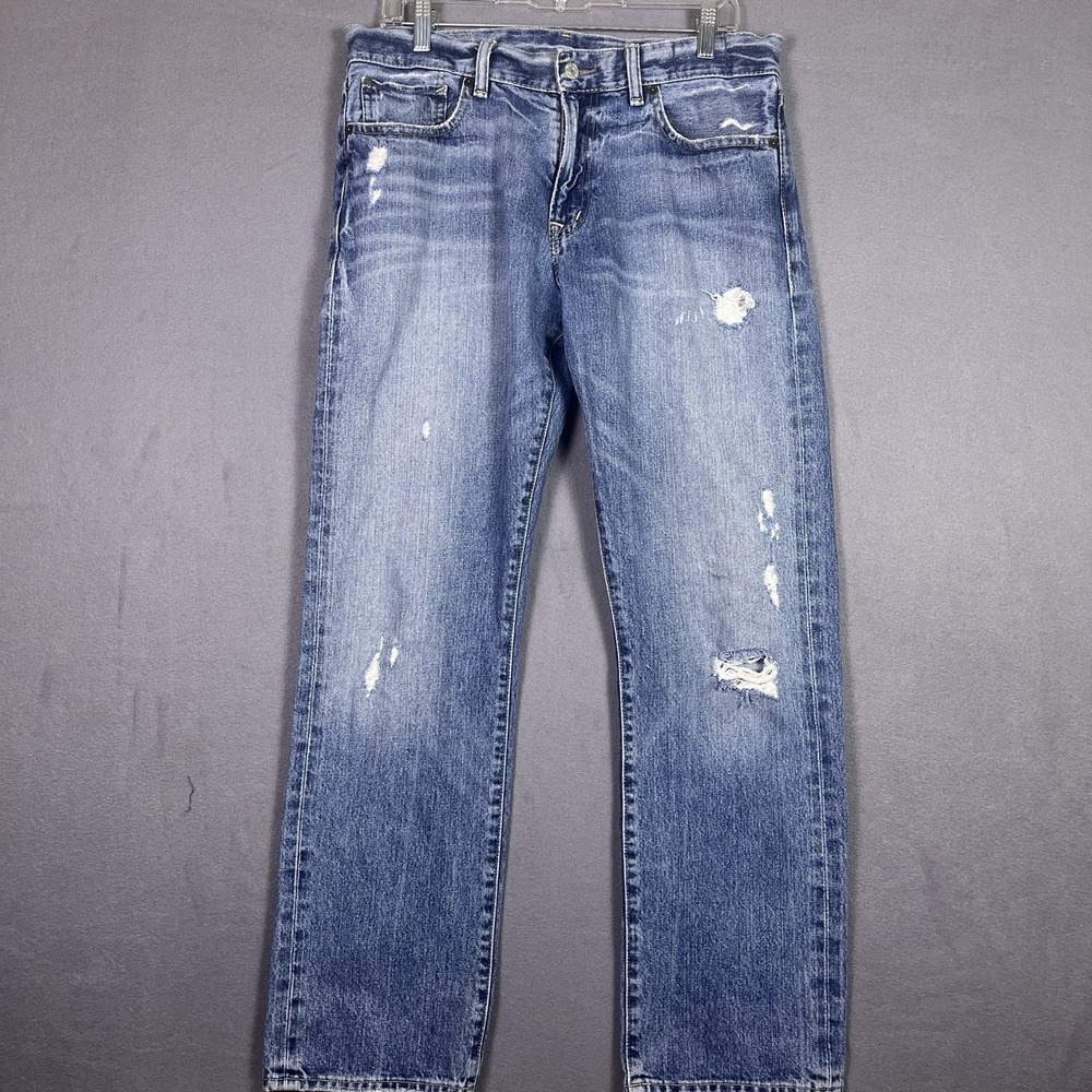 Denim & Supply Ralph Lauren Jeans Mens 33x30 Blue Straight Distressed